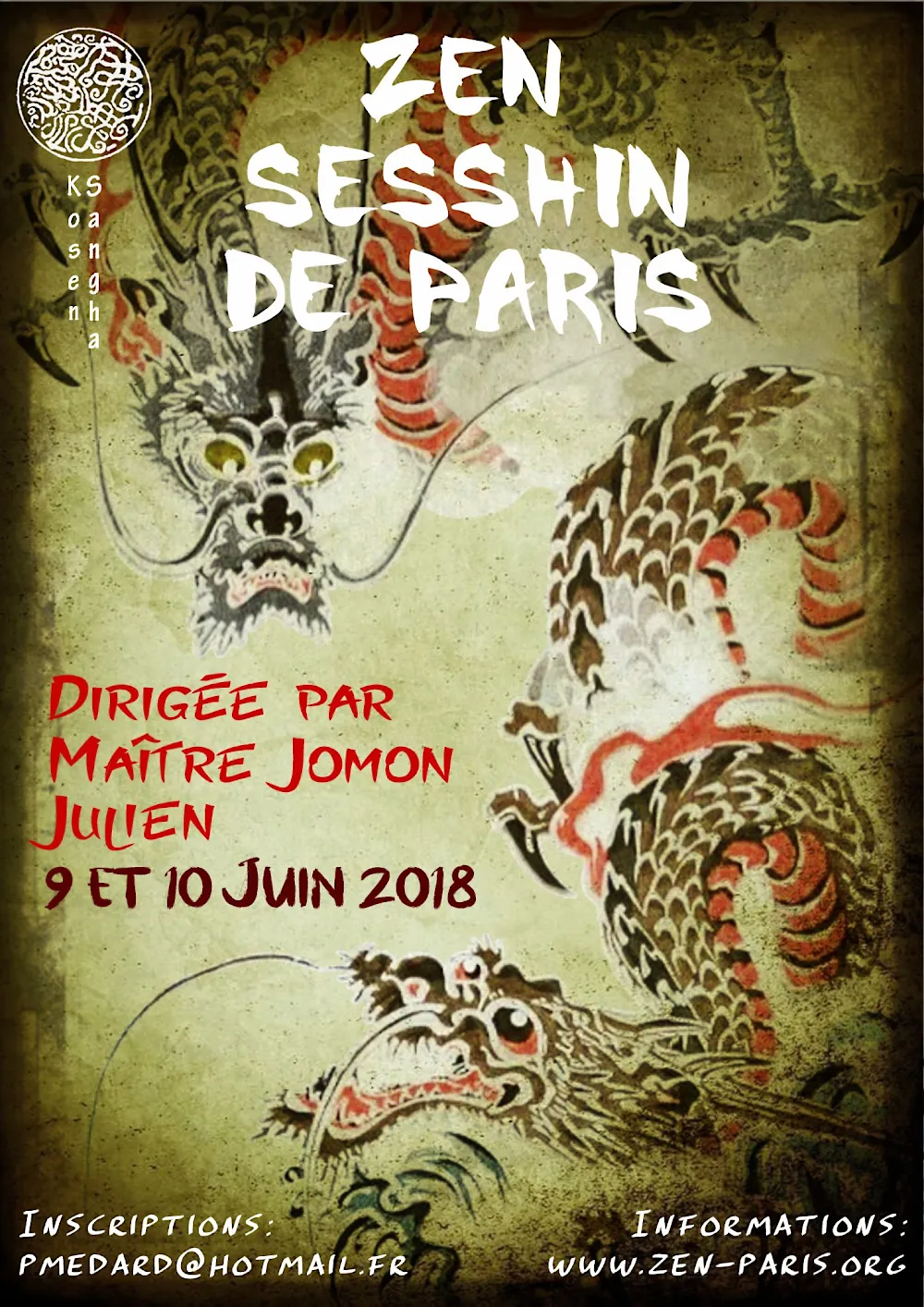 affiche sesshin de paris juin 2018